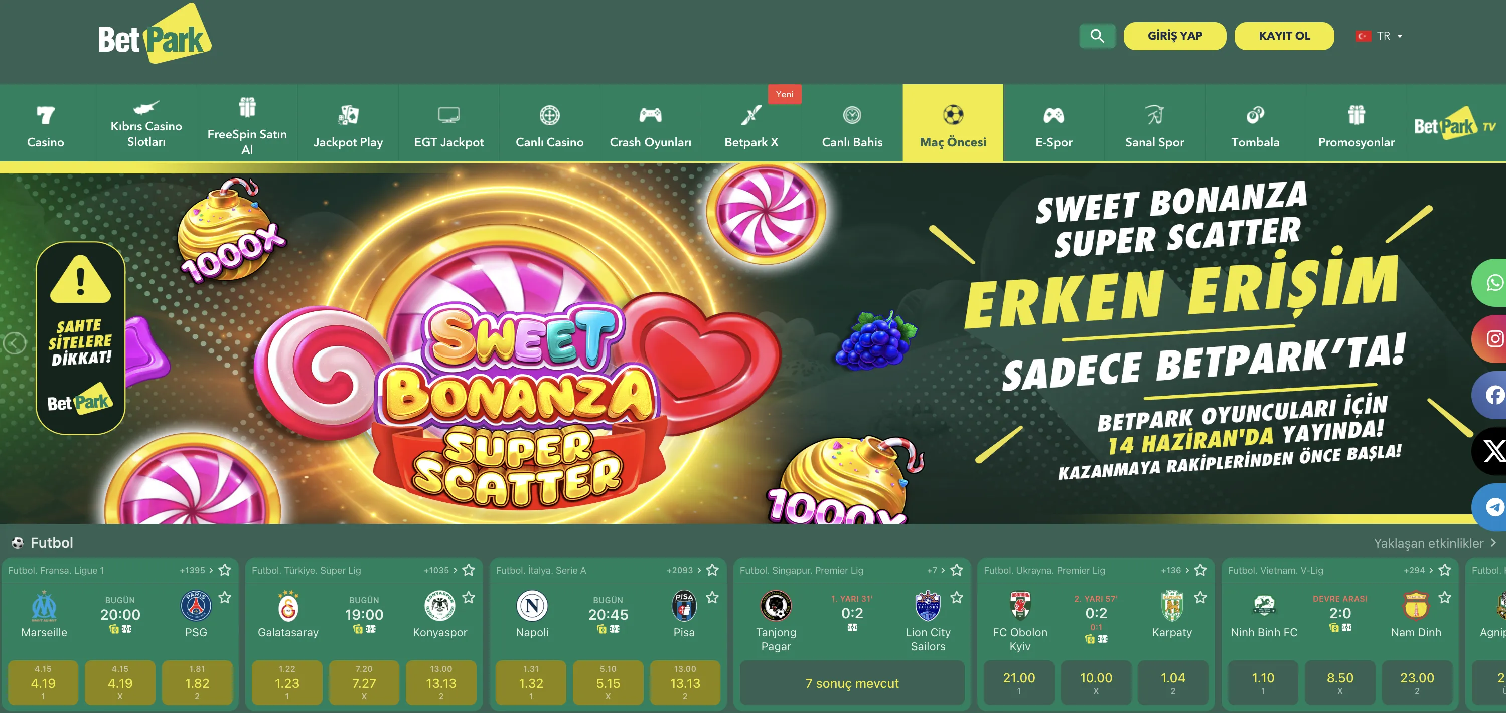 BetPark resmi adres ve güncel giriş